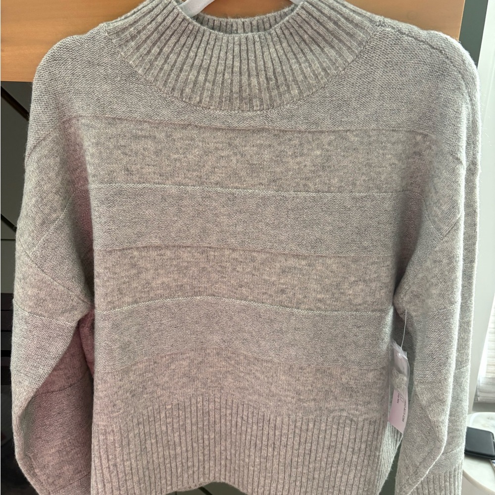 Tribal Gray Cowl Neck Sweater with Shimmer